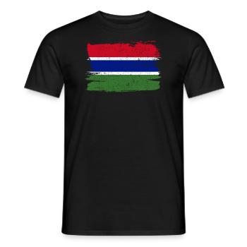 Drapeau de la Gambie Drapeau de la paix Vintage - T-shirt homme - noir - Devant - AI Model Male 178 light (178cm)