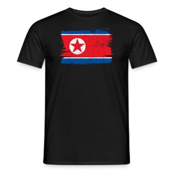 Nordkorea-Flagge Nordkorea-Flagge Frieden - Männer T-Shirt - Schwarz - Vorne - AI Model Male 178 light (178cm)