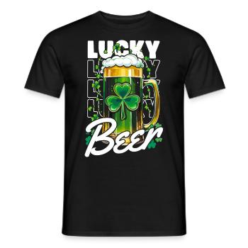 Lucky Beer - St. Patrick's Day - Männer T-Shirt - Schwarz - Vorne - AI Model Male 178 light (178cm)