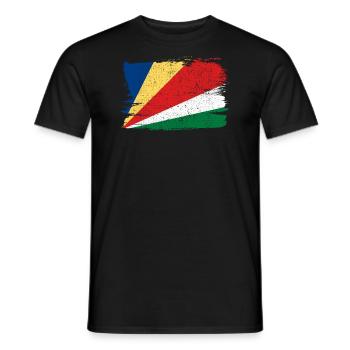 Drapeau des Seychelles Drapeau de la paix Vintage - T-shirt homme - noir - Devant - AI Model Male 178 light (178cm)