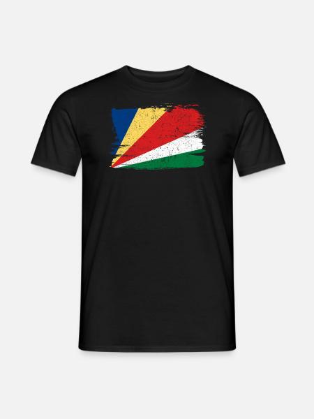Drapeau des Seychelles Drapeau de la paix Vintage - T-shirt homme - noir