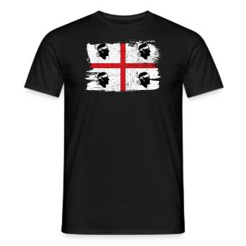 Sardinia Flag Italy Flag Peace Vintage - Men's T-Shirt - black - Front - AI Model Male 178 light (178cm)
