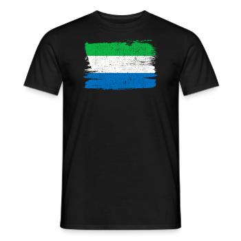 Sierra Leone drapeau drapeau paix Vintage - T-shirt homme - noir - Devant - AI Model Male 178 light (178cm)