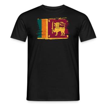 Sri Lanka Flag Flag Peace Vintage - Men's T-Shirt - black - Front - AI Model Male 178 light (178cm)