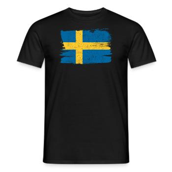 Sweden Flag Flag Peace Vintage - Men's T-Shirt - black - Front - AI Model Male 178 light (178cm)