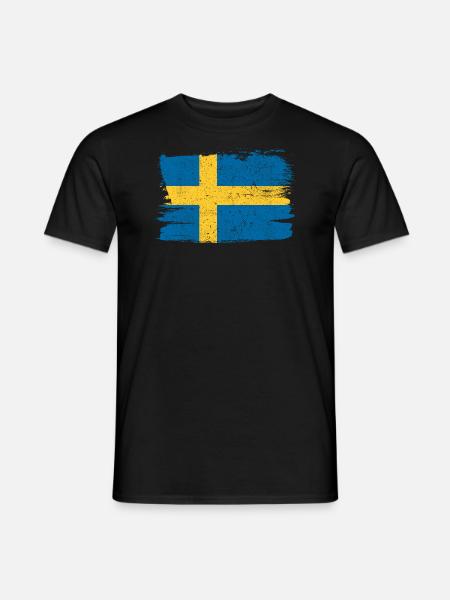 Schweden Flagge Flagge Frieden Vintage - Männer T-Shirt - Schwarz