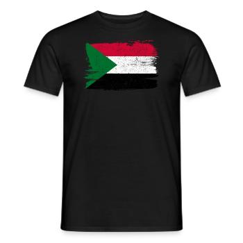 Sudan Flag Flag Peace Vintage - Men's T-Shirt - black - Front - AI Model Male 178 light (178cm)