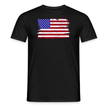 USA Amerika Flagge Flagge Frieden Vintage - Männer T-Shirt - Schwarz - Vorne - AI Model Male 178 light (178cm)