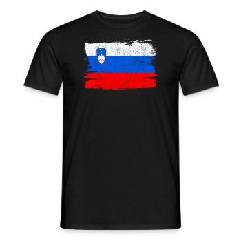 Slowenien Flagge Flagge Frieden Vintage - Männer T-Shirt - Schwarz - Vorne - AI Model Male 178 light (178cm)
