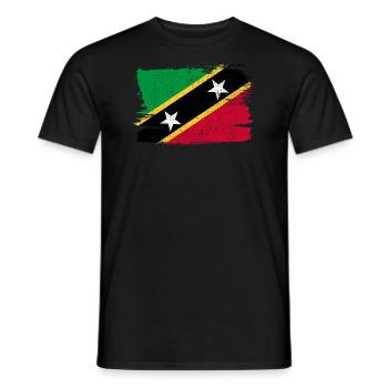 Saint Kitts and Nevis Vintage Flag Flag Peace - Men's T-Shirt - black - Front - AI Model Male 178 light (178cm)