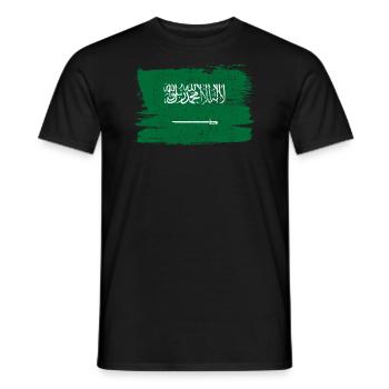 Drapeau de l’Arabie Saoudite Drapeau Paix Vintage - T-shirt homme - noir - Devant - AI Model Male 178 light (178cm)