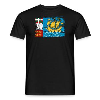 Saint Pierre Flag Flag Peace Vintage - Men's T-Shirt - black - Front - AI Model Male 178 light (178cm)