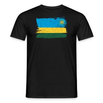 Ruanda Flagge Flagge Frieden Vintage - Männer T-Shirt - Schwarz - Vorne - AI Model Male 178 light (178cm)