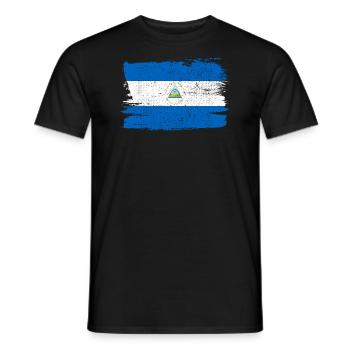 Nicaragua Flag Flag Peace Vintage - Men's T-Shirt - black - Front - AI Model Male 178 light (178cm)