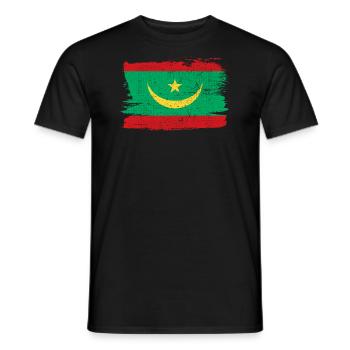 Mauritania Flag Flag Peace Vintage - Men's T-Shirt - black - Front - AI Model Male 178 light (178cm)