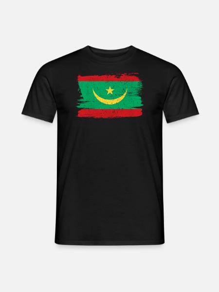 Drapeau de la Mauritanie Drapeau de la paix Vintage - T-shirt homme - noir