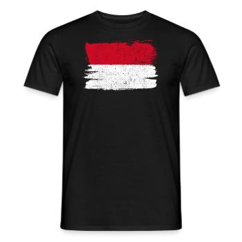 Drapeau de Monaco Drapeau de la Paix Vintage - T-shirt homme - noir - Devant - AI Model Male 178 light (178cm)