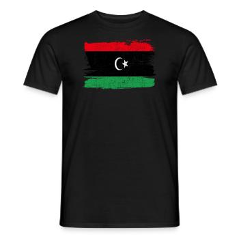 Libya Flag Flag Peace Vintage - Men's T-Shirt - black - Front - AI Model Male 178 light (178cm)