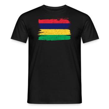 Mauritius Flag Flag Peace Vintage - Men's T-Shirt - black - Front - AI Model Male 178 light (178cm)