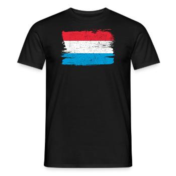 Drapeau du Luxembourg Drapeau de la Paix Vintage - T-shirt homme - noir - Devant - AI Model Male 178 light (178cm)