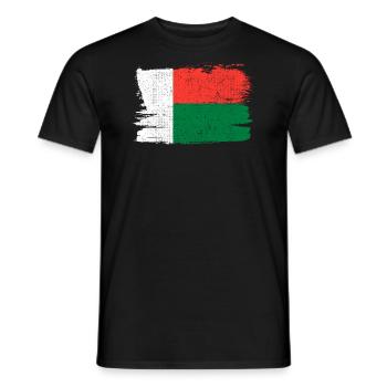 Drapeau de Madagascar Drapeau Paix Vintage - T-shirt homme - noir - Devant - AI Model Male 178 light (178cm)