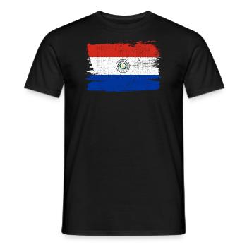 Paraguay Flag Flag Peace Vintage - Men's T-Shirt - black - Front - AI Model Male 178 light (178cm)