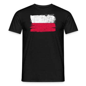 Drapeau de la Pologne Drapeau de la paix Vintage - T-shirt homme - noir - Devant - AI Model Male 178 light (178cm)