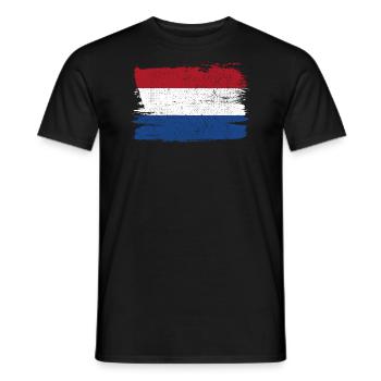 Pays-Bas Drapeau Drapeau Paix Vintage - T-shirt homme - noir - Devant - AI Model Male 178 light (178cm)