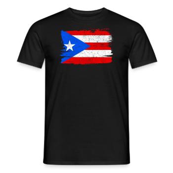Puerto Rico Flagge Flagge Frieden Vintage - Männer T-Shirt - Schwarz - Vorne - AI Model Male 178 light (178cm)