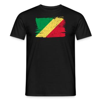 République du Congo Drapeau Drapeau Paix Vintage - T-shirt homme - noir - Devant - AI Model Male 178 light (178cm)
