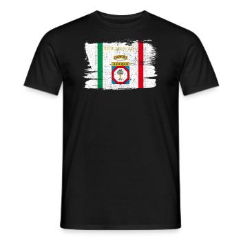 Apulia Region Italy Flag Flag Peace Vintage - Men's T-Shirt - black - Front - AI Model Male 178 light (178cm)