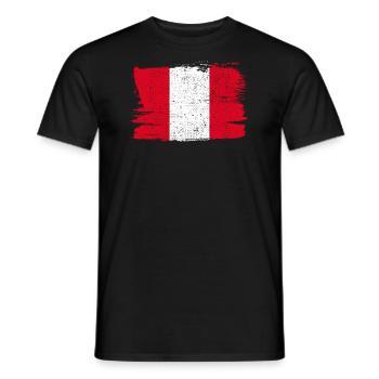 Peru Flagge Flagge Frieden Vintage - Männer T-Shirt - Schwarz - Vorne - AI Model Male 178 light (178cm)