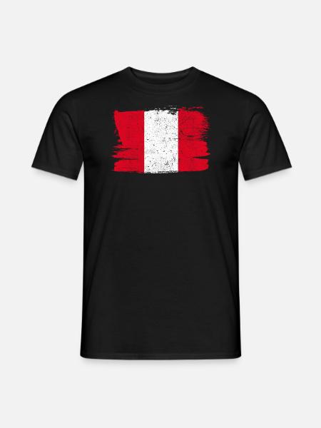 Pérou drapeau drapeau paix Vintage - T-shirt homme - noir