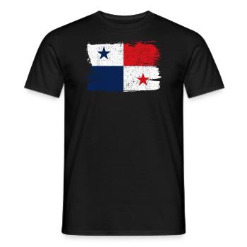 Drapeau du Panama Drapeau de la paix Vintage - T-shirt homme - noir - Devant - AI Model Male 178 light (178cm)