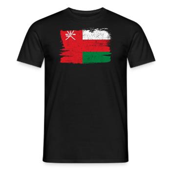 Oman Flag Flag Peace Vintage - Men's T-Shirt - black - Front - AI Model Male 178 light (178cm)