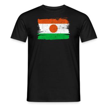 Drapeau du Nigeria Drapeau de la paix Vintage - T-shirt homme - noir - Devant - AI Model Male 178 light (178cm)