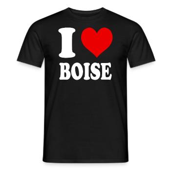 Ich liebe Boise Herz Lustig Witzig - Männer T-Shirt - Schwarz - Vorne - AI Model Male 178 light (178cm)