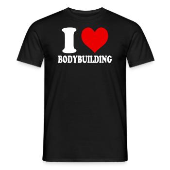 J’aime la musculation coeur drôle spirituel - T-shirt homme - noir - Devant - AI Model Male 178 light (178cm)