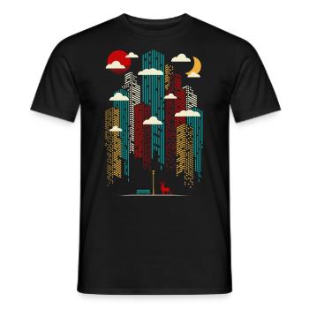 Abstract moderne - Urban modern colorful building - Men's T-Shirt - black - Front - AI Model Male 178 light (178cm)