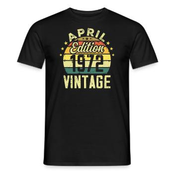 Millésime Avril 1972 - Cadeau Anniversaire 1972 - T-shirt homme - noir - Devant - AI Model Male 178 light (178cm)