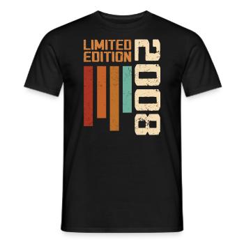 Jahrgang 2008 Geburtstagsgeschenk 2008 Retro 2008 - Männer T-Shirt - Schwarz - Vorne - AI Model Male 178 light (178cm)