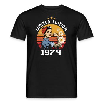 Retro Geburtsjahr 1974 Vintage Geburtstag 1974 - Männer T-Shirt - Schwarz - Vorne - AI Model Male 178 light (178cm)