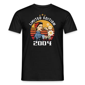Retro Birth Year 2004 Vintage Birthday 2004 - Men's T-Shirt - black - Front - AI Model Male 178 light (178cm)