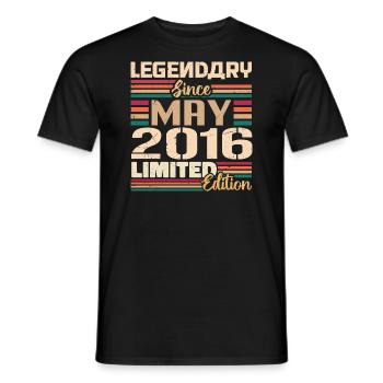 May 2016 May - Anniversary May 2016 - Men's T-Shirt - black - Front - AI Model Male 178 light (178cm)