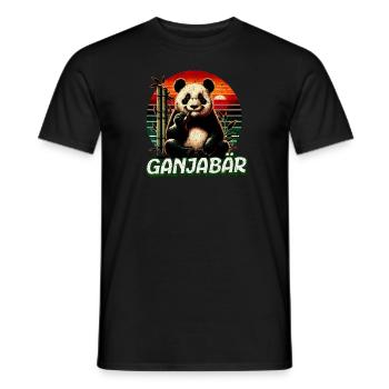 Bekiffter Pandabär - Männer T-Shirt - Schwarz - Vorne - AI Model Male 178 light (178cm)