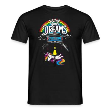 Follow your dreams Einhorn - Männer T-Shirt - Schwarz - Vorne - AI Model Male 178 light (178cm)