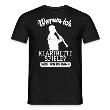 Warum ich Klarinette spiele? Weil ich es kann - Männer T-Shirt - Schwarz - Vorne - AI Model Male 178 light (178cm)