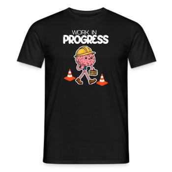 Work In Progress Mental Health Brain - Men's T-Shirt - black - Front - AI Model Male 178 light (178cm)