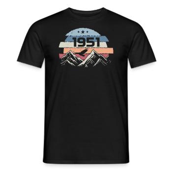 Original 1951 Vintage 1951 Birthday 1951 - Men's T-Shirt - black - Front - AI Model Male 178 light (178cm)