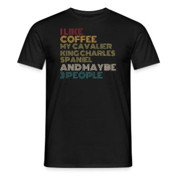 Amateurs de café Cavalier King Charles Spaniel Dog Ow - T-shirt homme - noir - Devant - AI Model Male 178 light (178cm)